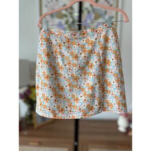 Anthropologie "Her Entire Name Says Grace" Floral Mini Skirt Size L